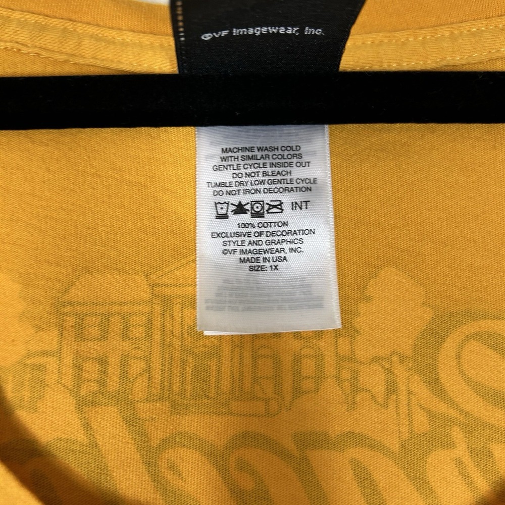 Harley Davidson Shirt Women's 1X Mustard Yellow Graceland Memphis TN Gently Used - Picture 4 of 4